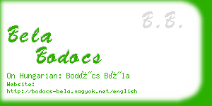 bela bodocs business card